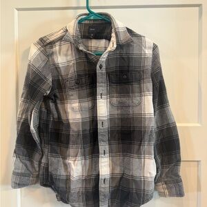 GAP boys Plaid Shirt in Black and White